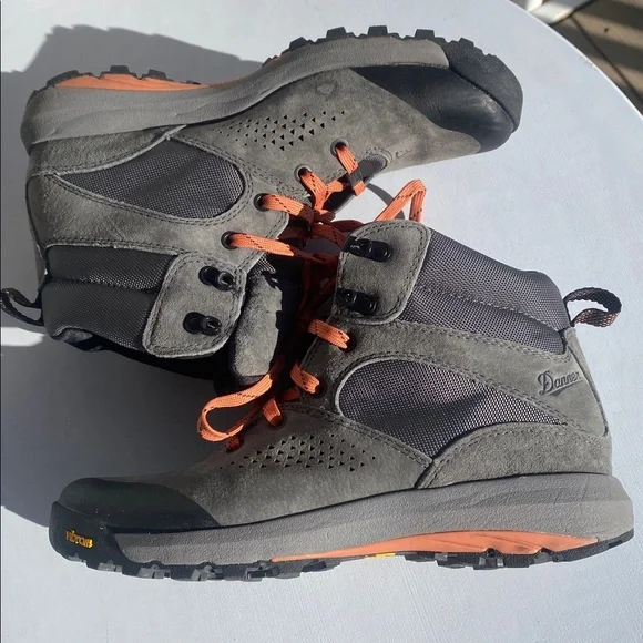 Danner Inquire Mid Waterproof Hiking Boots In Dark Grey/Salmon-Sz 8 - Picture 14 of 16